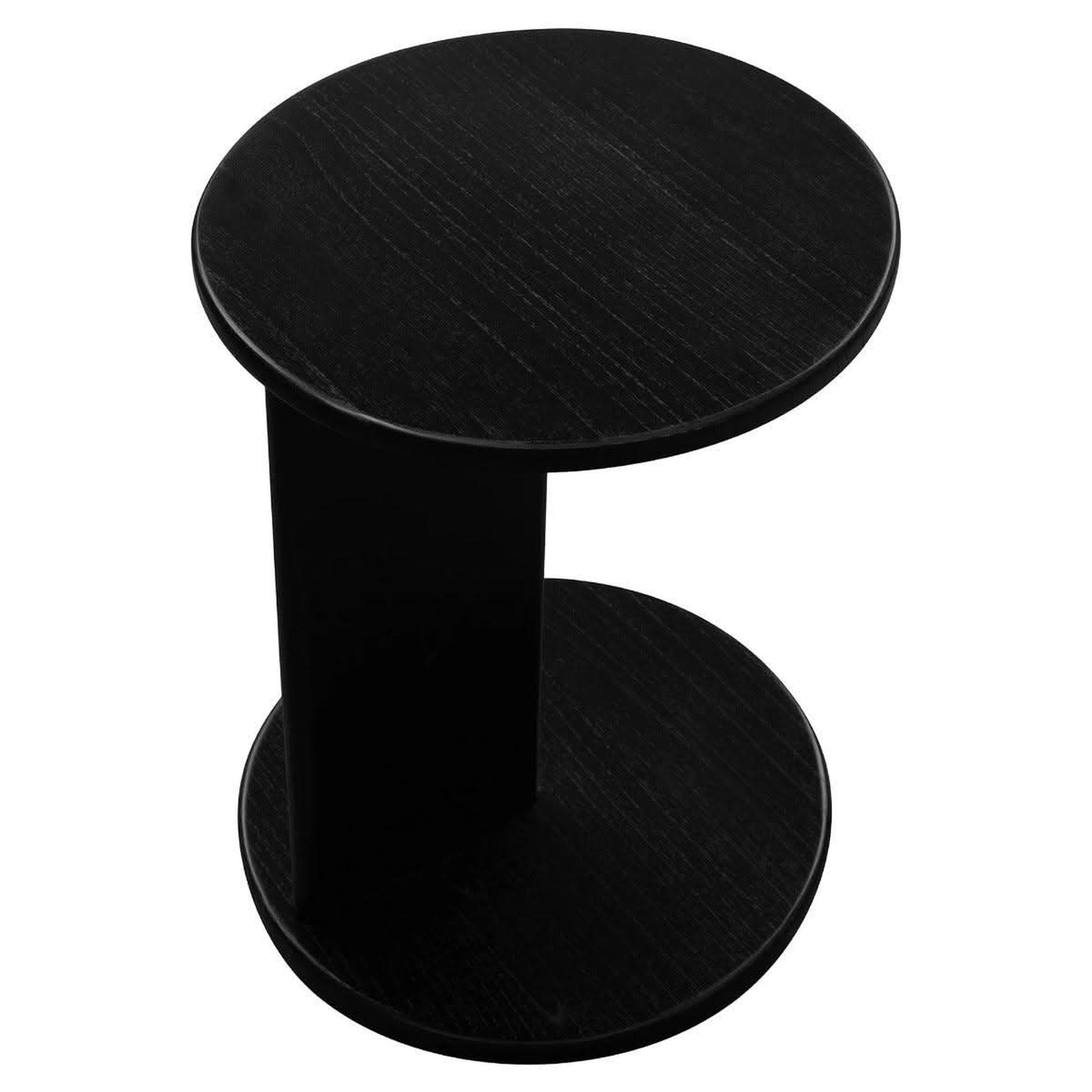 Brentwood Solid Mindi Timber Round Side Table in Black - Chocolate Wood