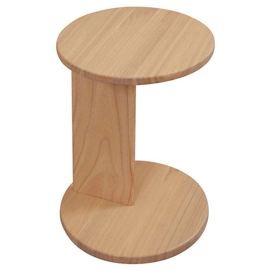 Brentwood Solid Mindi Timber Round Side Table in Natural - Chocolate Wood