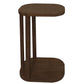 Brentwood Solid Mindi Timber Round Side Table in Walnut - Chocolate Wood