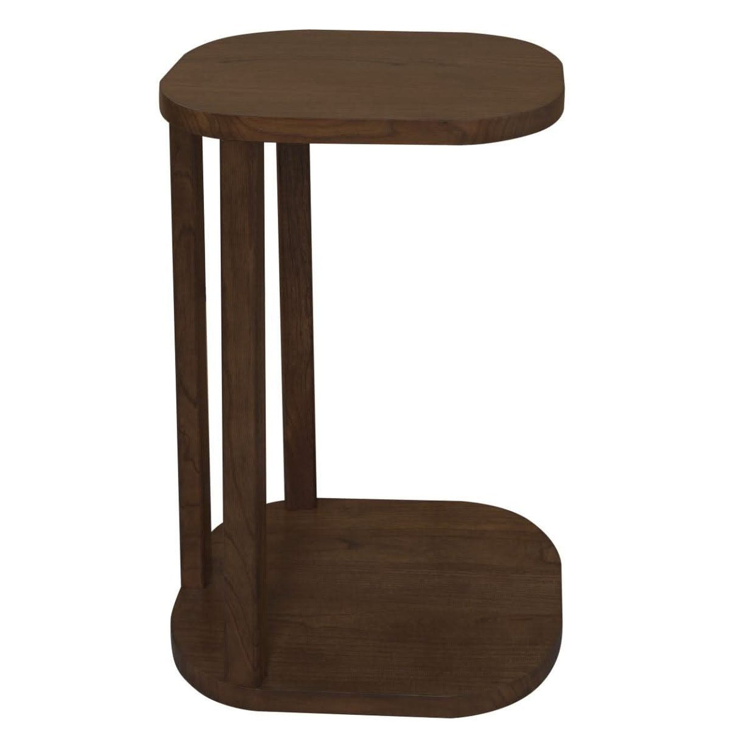 Brentwood Solid Mindi Timber Round Side Table in Walnut - Chocolate Wood