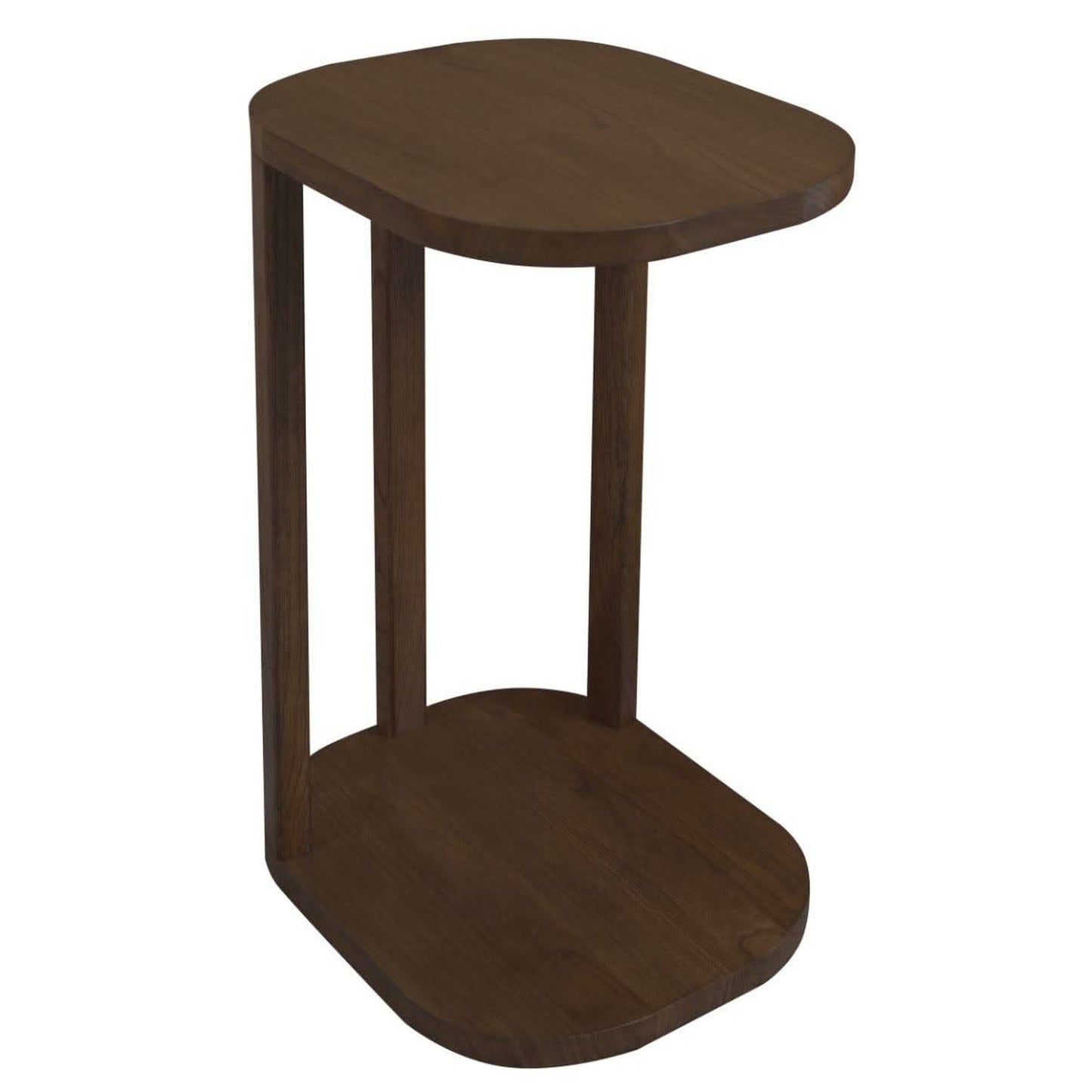 Brentwood Solid Mindi Timber Round Side Table in Walnut - Chocolate Wood