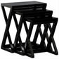 Brescia Solid Mahogany Nest of 3 Tables in Black - Chocolate Wood
