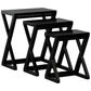 BRESCIA SOLID MAHOGANY NEST OF TABLES/SET OF 3 SMALL SOLID MAHOGANY TABLES IN BLACK - MyChocolateWood