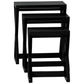 BRESCIA SOLID MAHOGANY NEST OF TABLES/SET OF 3 SMALL SOLID MAHOGANY TABLES IN BLACK - MyChocolateWood