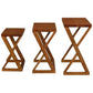 BRESCIA SOLID MAHOGANY NEST OF TABLES/SET OF 3 SMALL SOLID MAHOGANY TABLES IN LIGHT PECAN - MyChocolateWood