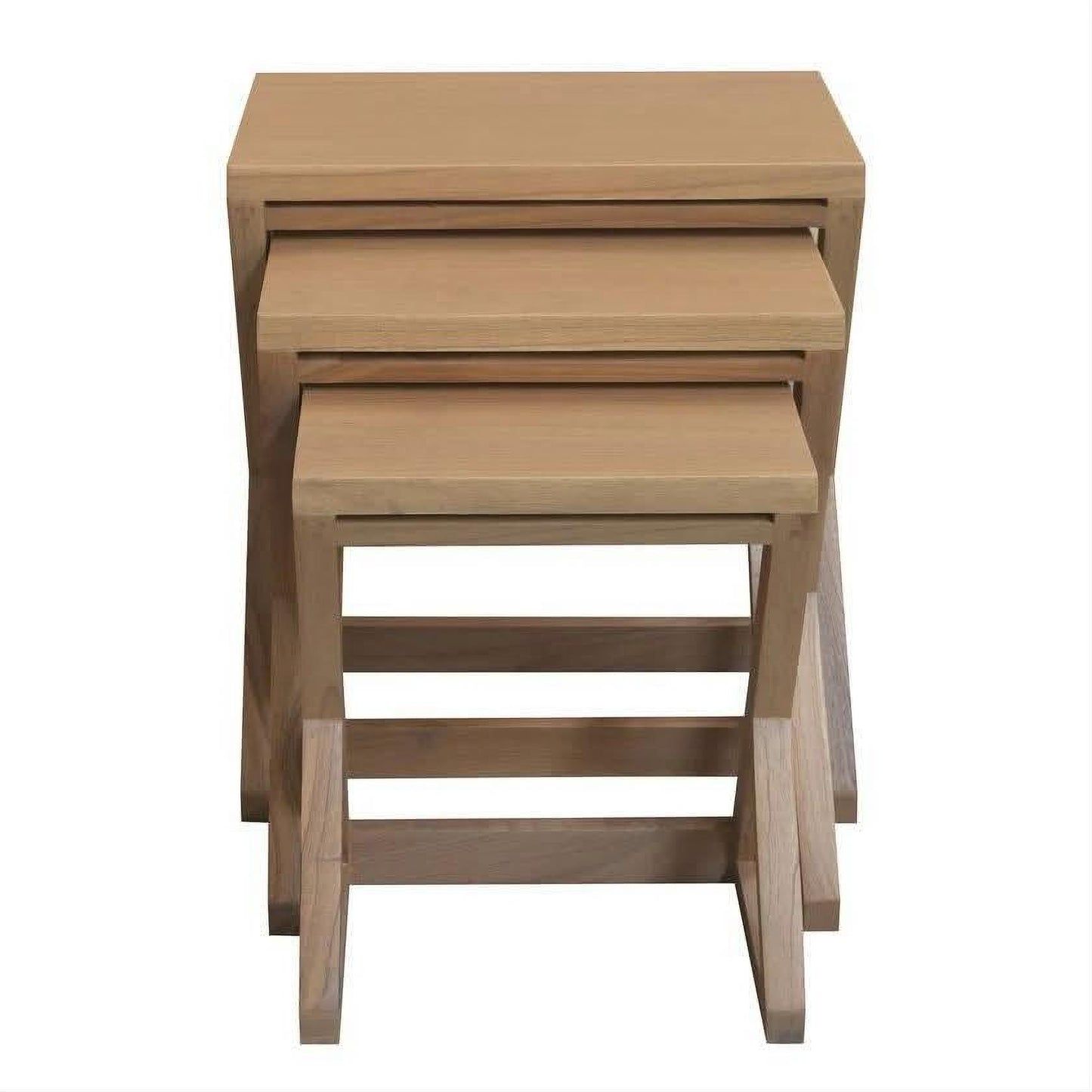 BRESCIA SOLID MINDI WOOD NEST OF TABLES/SET OF 3 NATURAL - MyChocolateWood