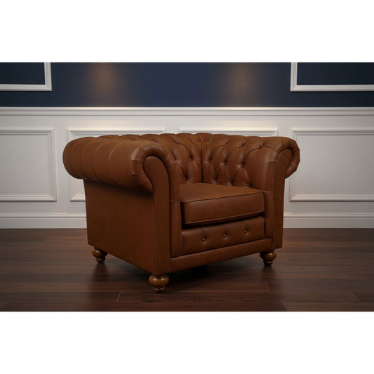 BRIGHTON FABRIC ARMCHAIR IN TAN
