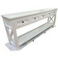 BRITTANY FRENCH PROVINCIAL CONSOLE TABLE /HALL TABLE 5 DRAWERS IN WHITE - MyChocolateWood
