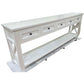 BRITTANY FRENCH PROVINCIAL CONSOLE TABLE /HALL TABLE 5 DRAWERS IN WHITE - MyChocolateWood