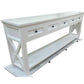 BRITTANY FRENCH PROVINCIAL CONSOLE TABLE /HALL TABLE 5 DRAWERS IN WHITE - MyChocolateWood