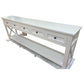 BRITTANY FRENCH PROVINCIAL CONSOLE TABLE /HALL TABLE 5 DRAWERS IN WHITE - MyChocolateWood