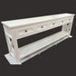 BRITTANY FRENCH PROVINCIAL CONSOLE TABLE /HALL TABLE 5 DRAWERS IN WHITE - MyChocolateWood