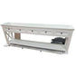 BRITTANY FRENCH PROVINCIAL CONSOLE TABLE /HALL TABLE 5 DRAWERS IN WHITE - MyChocolateWood
