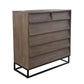 BROOKES SOLID MANGO WOOD 6-DRAWER TALLBOY/ CHEST OF 6 DRAWERS LIGHTEST WEATHERED TEAK FINISH - MyChocolateWood