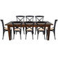 BROSLEY SOLID MANGO 9 PIECE DINING SET 1 X 210CM DINING TABLE + 8 MELROSE BLACK CROSS-BACK DINING CHAIRS - MyChocolateWood