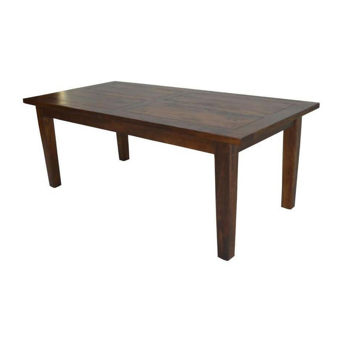BROSLEY solid mango dining table in light honey finish, 210 cm long, crafted by Chocolate Wood, showcasing the wooden surface.