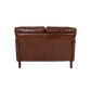 BUCKINGHAM AGED LEATHER 2-SEATER SOFA WITH BRASS STUD DETAILING - MyChocolateWood