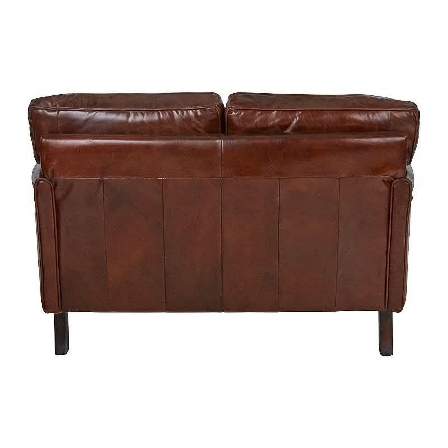 BUCKINGHAM AGED LEATHER 3 SEATER SOFA WITH BRASS STUD DETAILING