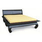 Bulu Solid Mahogany Opium Bed in Chocolate, King - Chocolate Wood
