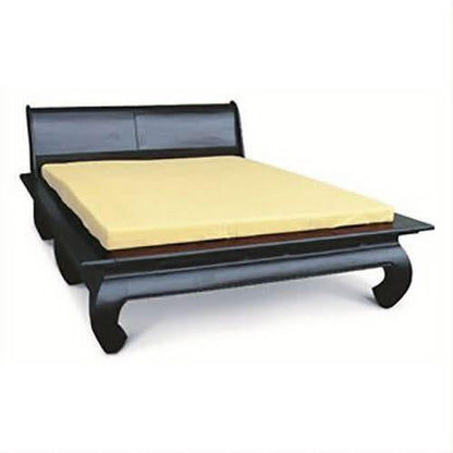 BULU SOLID MAHOGANY TIMBER QUEEN SIZE OPIUM BED - CHOCOLATE