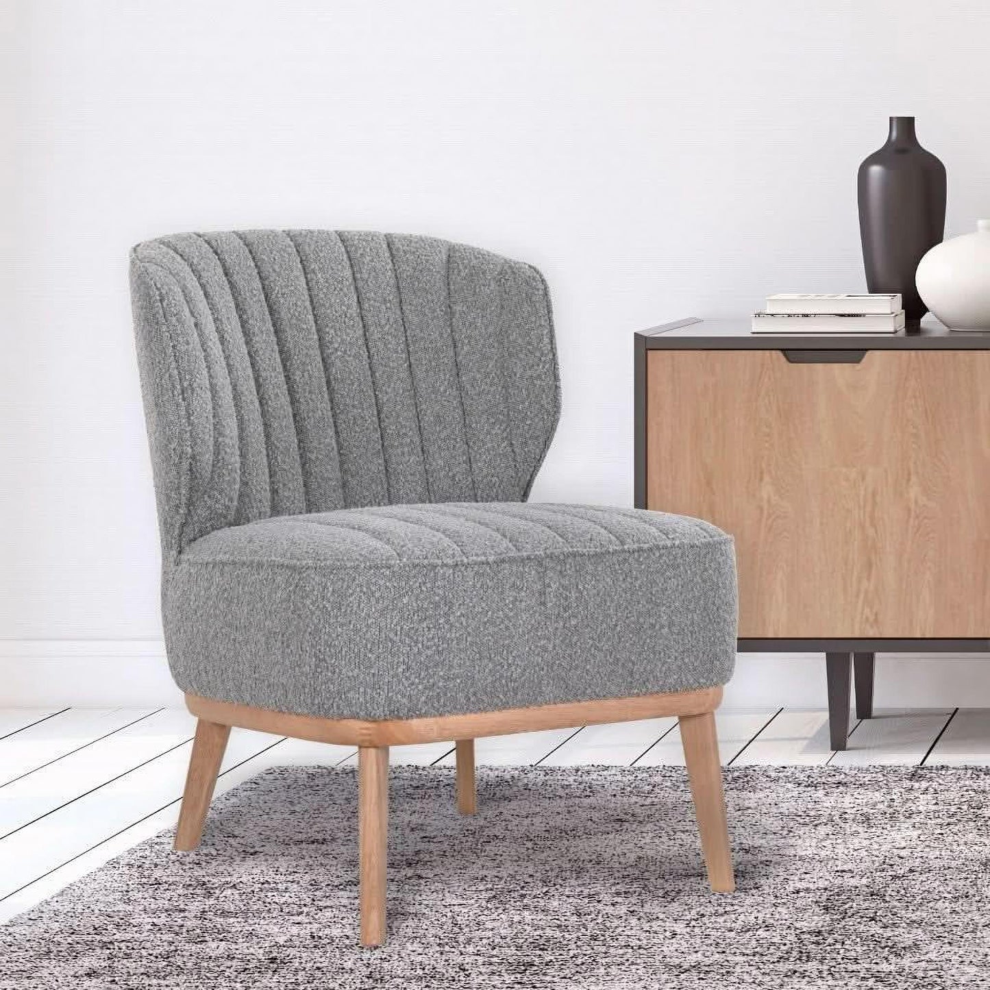 BUTTERCUP FABRIC ARMCHAIR IN GREY