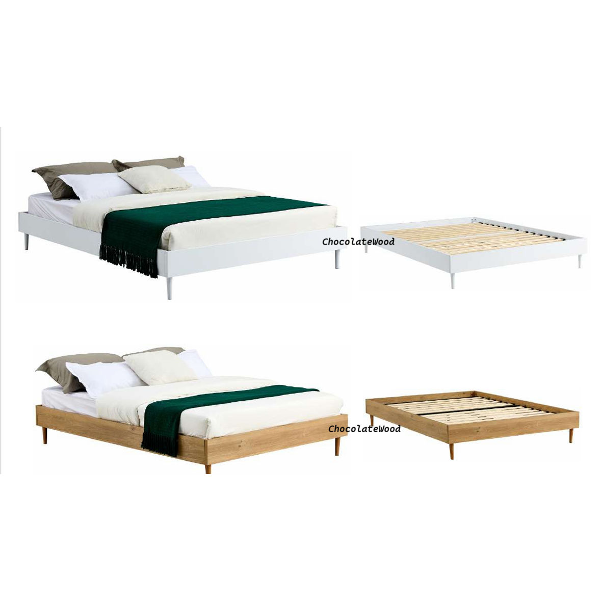 BUXTON QUEEN BED WHITE - MyChocolateWood