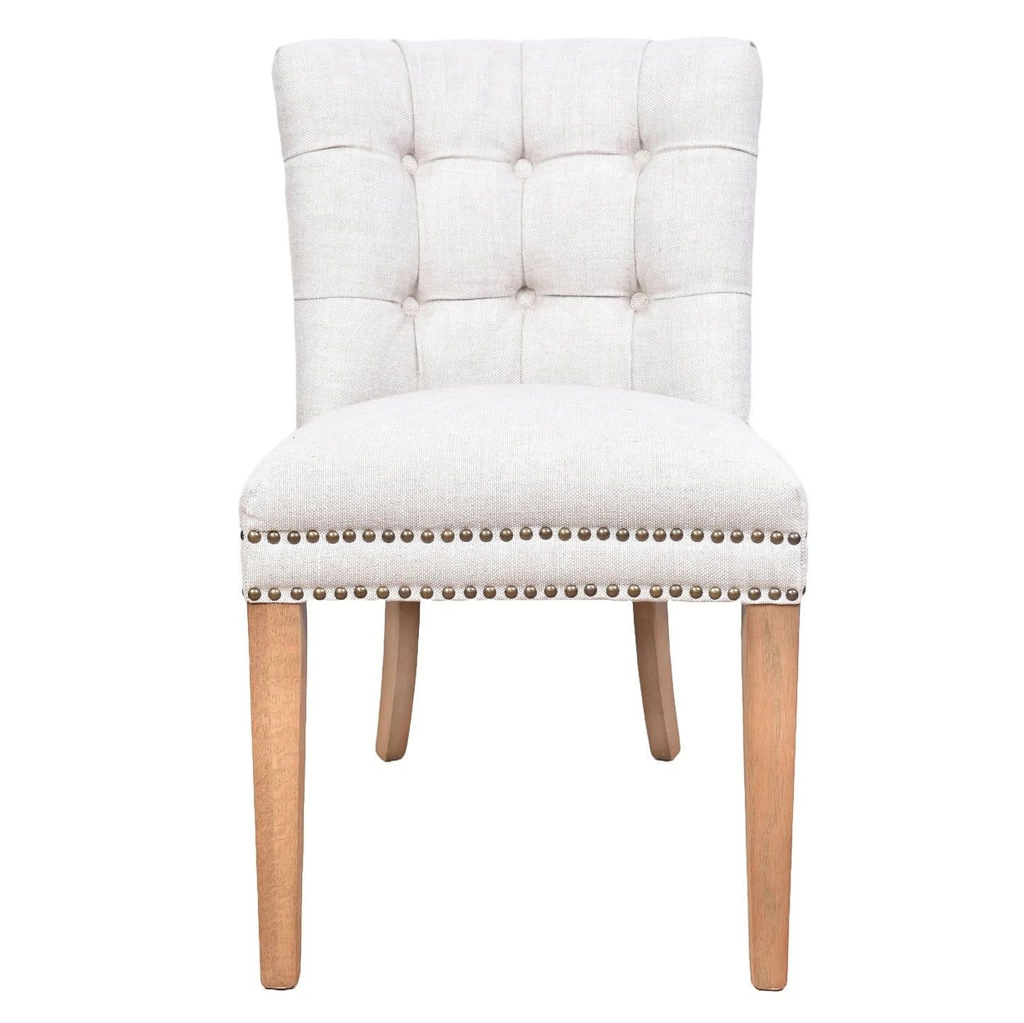 CALABRIA DOVE GREY LINEN FABRIC DINING CHAIR WITH BRIARSMOKE LEGS - MyChocolateWood