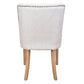 CALABRIA DOVE GREY LINEN FABRIC DINING CHAIR WITH BRIARSMOKE LEGS - MyChocolateWood