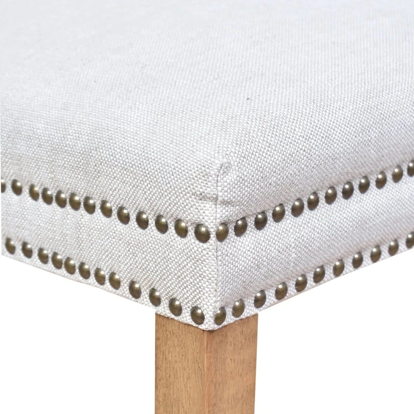 CALABRIA DOVE GREY LINEN FABRIC DINING CHAIR WITH BRIARSMOKE LEGS