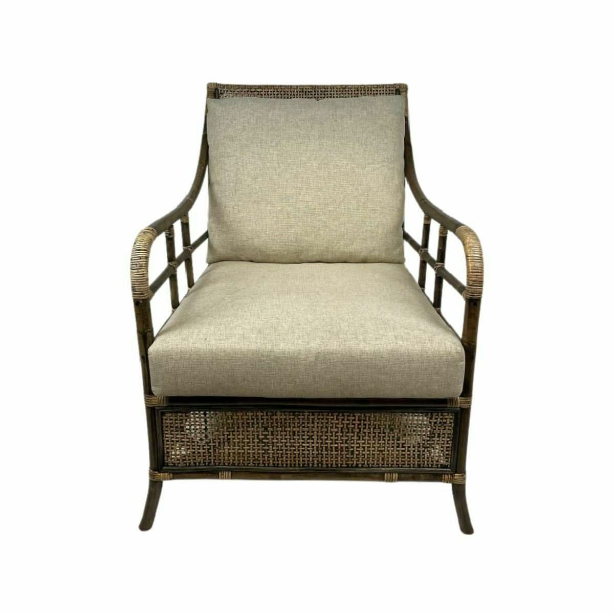 CAMINO RATTAN & MANGO ARMCHAIR LOUNGE CHAIR EASY CHAIR BLACK SHADOW - MyChocolateWood