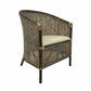Black shadow Camino rattan and mango wood tub lounge chair by MyChocolateWood, featuring a stylish armchair design.