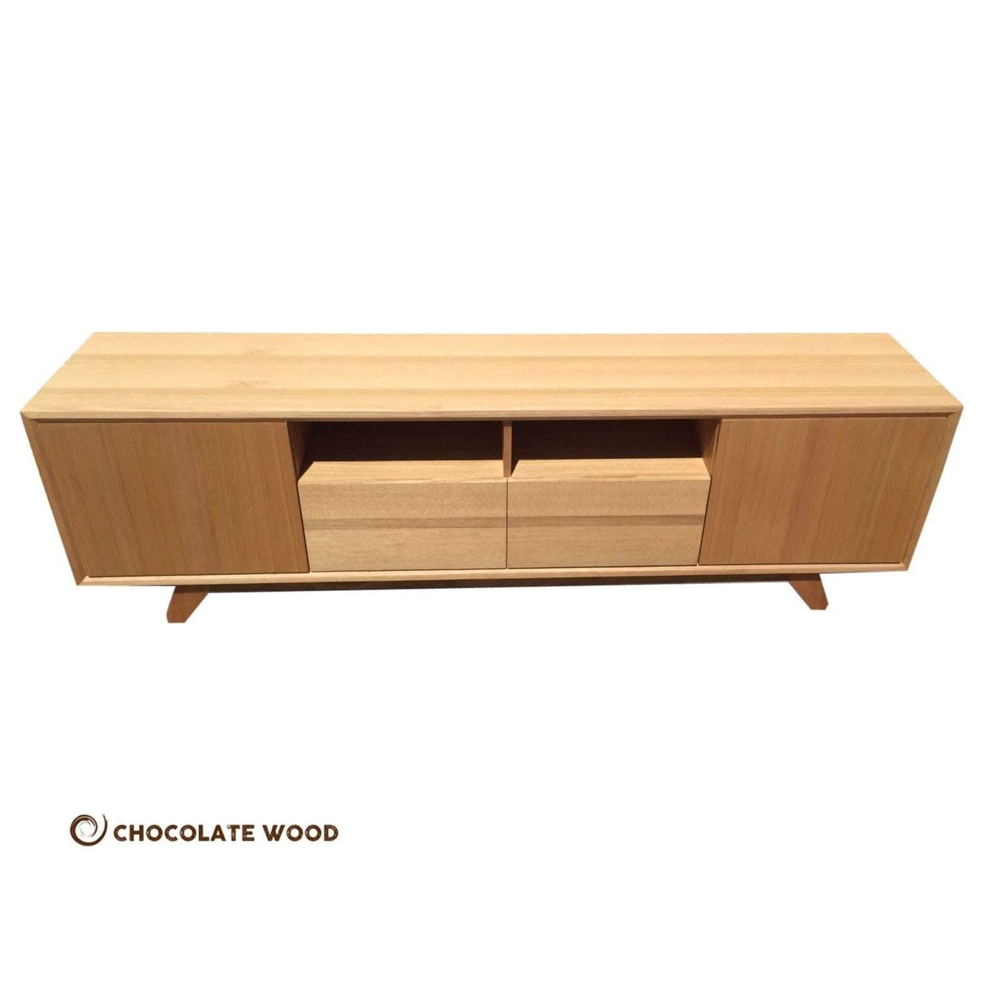 CAMMERAY TASSIE OAK TV/ENTERTAINMENT UNIT IN CLEAR LACQUER - CUSTOM MADE