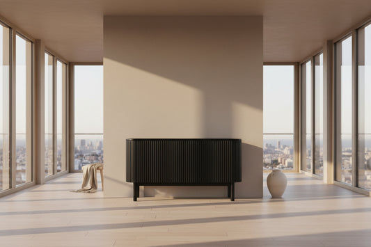 CANGGU SOLID TEAK SIDEBOARD 2 DOORS - BLACK - MyChocolateWood