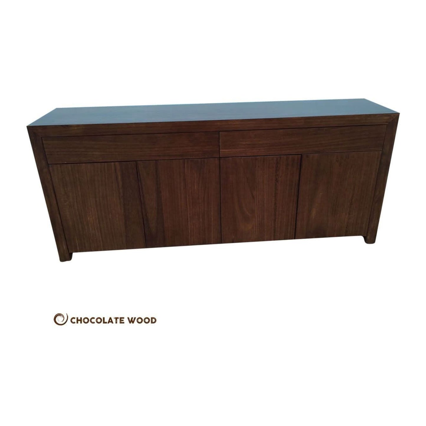 CANNES BUFFET/SIDEBOARD IN TASSIE OAK WITH 4 DOORS & 2 DRAWERS IN LIGHT CHOCOLATE - CUSTOM MADE