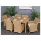 Capell 7-Piece Outdoor Dining Suite in White with Natural Cushions - Chocolate Wood