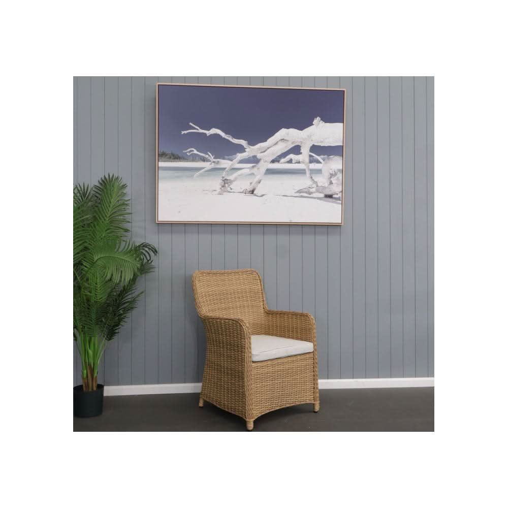 CAPELL 2400 9-PIECE OUTDOOR DINING SUITE WICKER ON ALUMINIUM FRAME TEAK LOOK NATURAL - MyChocolateWood