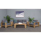 Hagen 4-Piece Outdoor Lounge Setting with Charcoal Cushions - Chocolate Wood
