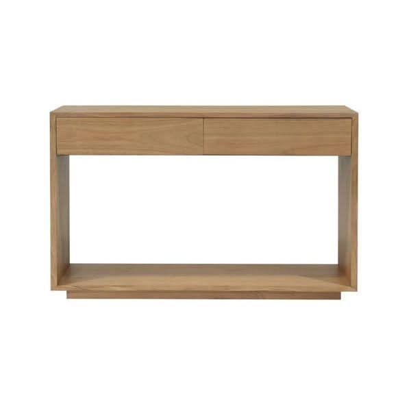 CARDEW SOLD WHITE CEDAR TIMBER CONSOLE TABLE/HALL TABLE 2 DRAWERS IN NATURAL - MyChocolateWood