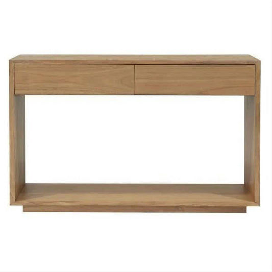 CARDEW SOLD WHITE CEDAR TIMBER CONSOLE TABLE/HALL TABLE 2 DRAWERS IN NATURAL