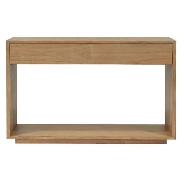 CARDEW SOLD WHITE CEDAR TIMBER CONSOLE TABLE/HALL TABLE 2 DRAWERS IN NATURAL - MyChocolateWood