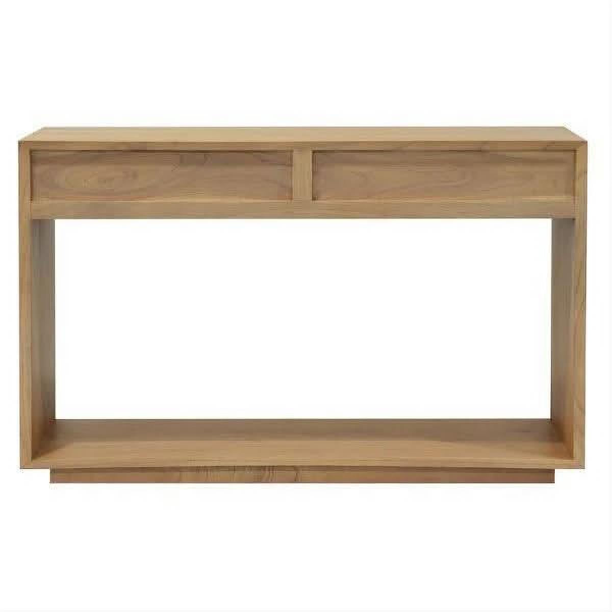 CARDEW SOLD WHITE CEDAR TIMBER CONSOLE TABLE/HALL TABLE 2 DRAWERS IN NATURAL
