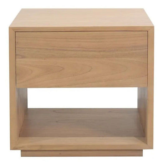 CARDEW SOLID WHITE CEDAR 1 DRAWER BEDSIDE TABLE IN NATURAL - MyChocolateWood