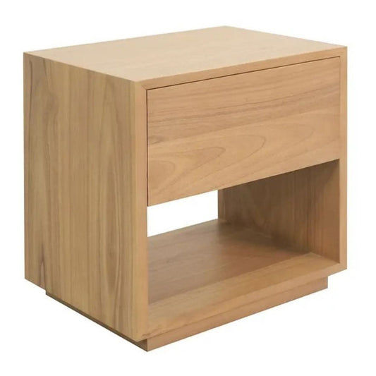 CARDEW SOLID WHITE CEDAR 1 DRAWER BEDSIDE TABLE IN NATURAL