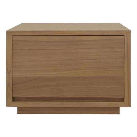 CARDEW SOLID WHITE CEDAR TIMBER 1 DRAWER LOW BEDSIDE TABLE IN NATURAL - MyChocolateWood