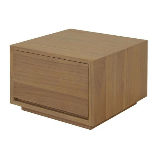 CARDEW SOLID WHITE CEDAR TIMBER 1 DRAWER LOW BEDSIDE TABLE IN NATURAL