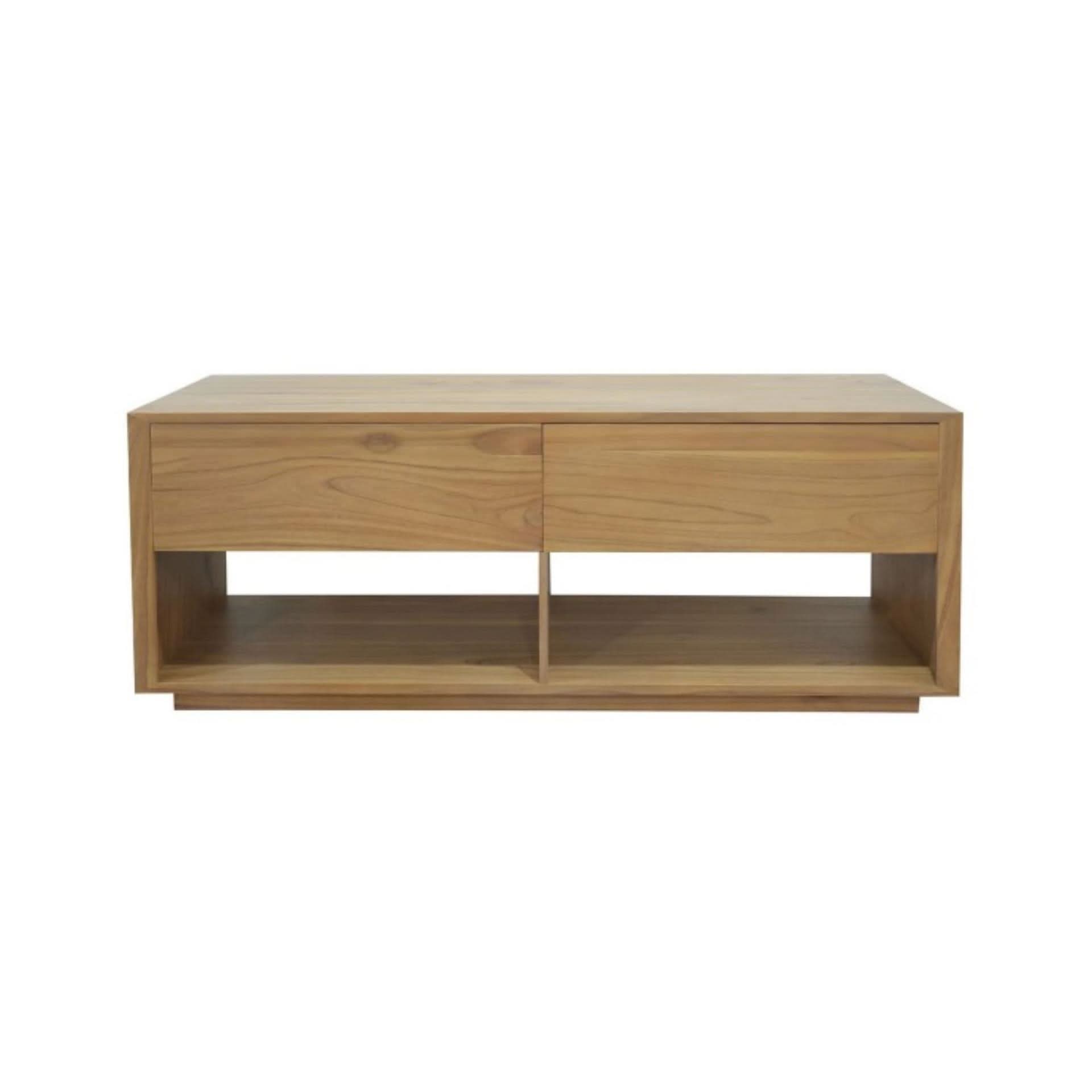 CARDEW SOLID WHITE CEDAR TIMBER 2 DRAWERS 140CM TV UNIT IN NATURAL - MyChocolateWood