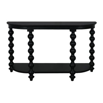 CAROLYN MINDI WOOD CONSOLE TABLE IN SOLID BLACK