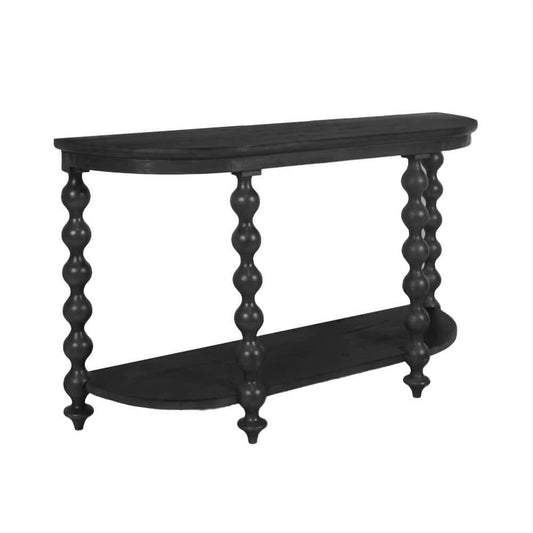 CAROLYN MINDI WOOD CONSOLE TABLE IN SOLID BLACK - MyChocolateWood
