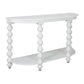 Carolyn Mindi Wood Console Table in White - Chocolate Wood