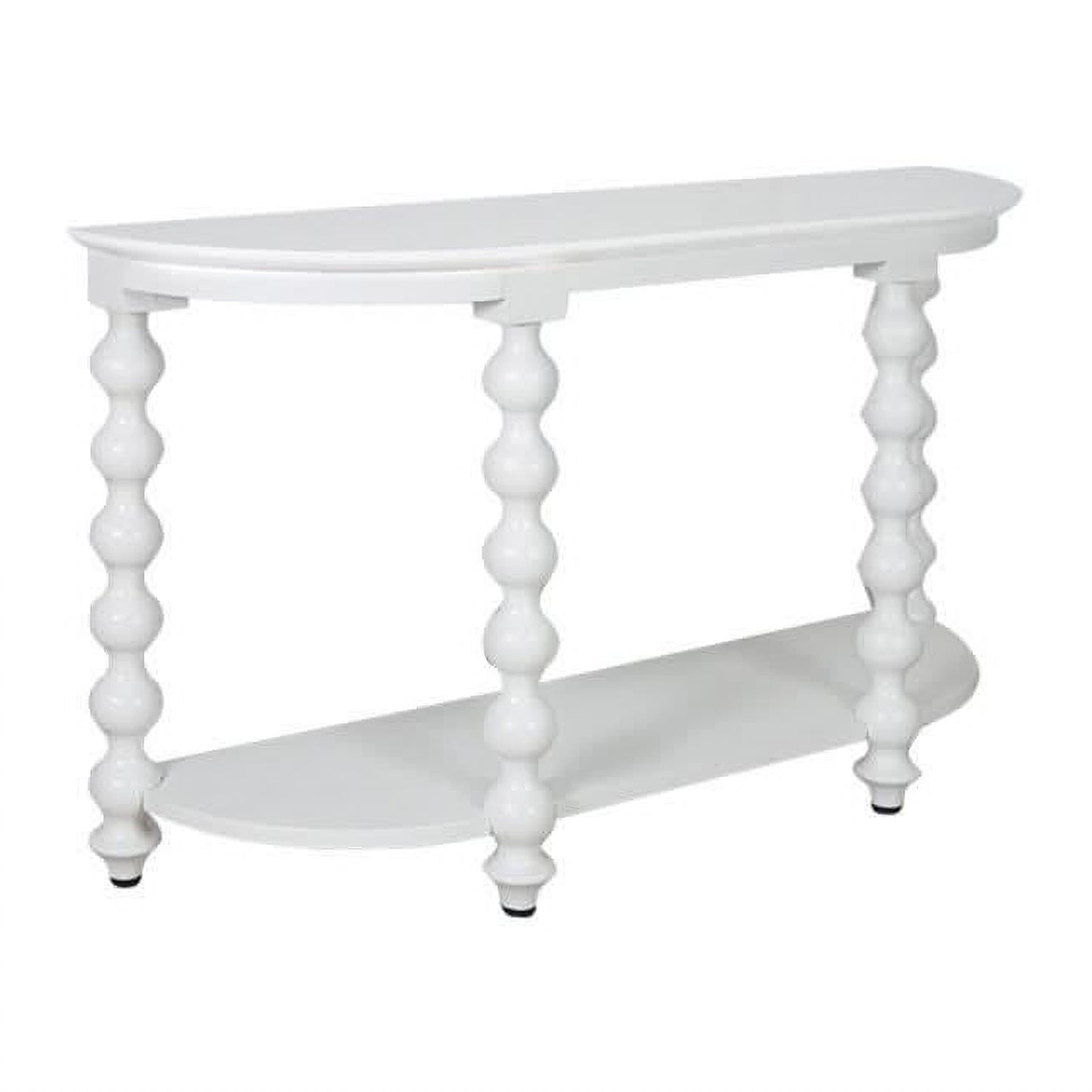 Carolyn Mindi Wood Console Table in White - Chocolate Wood